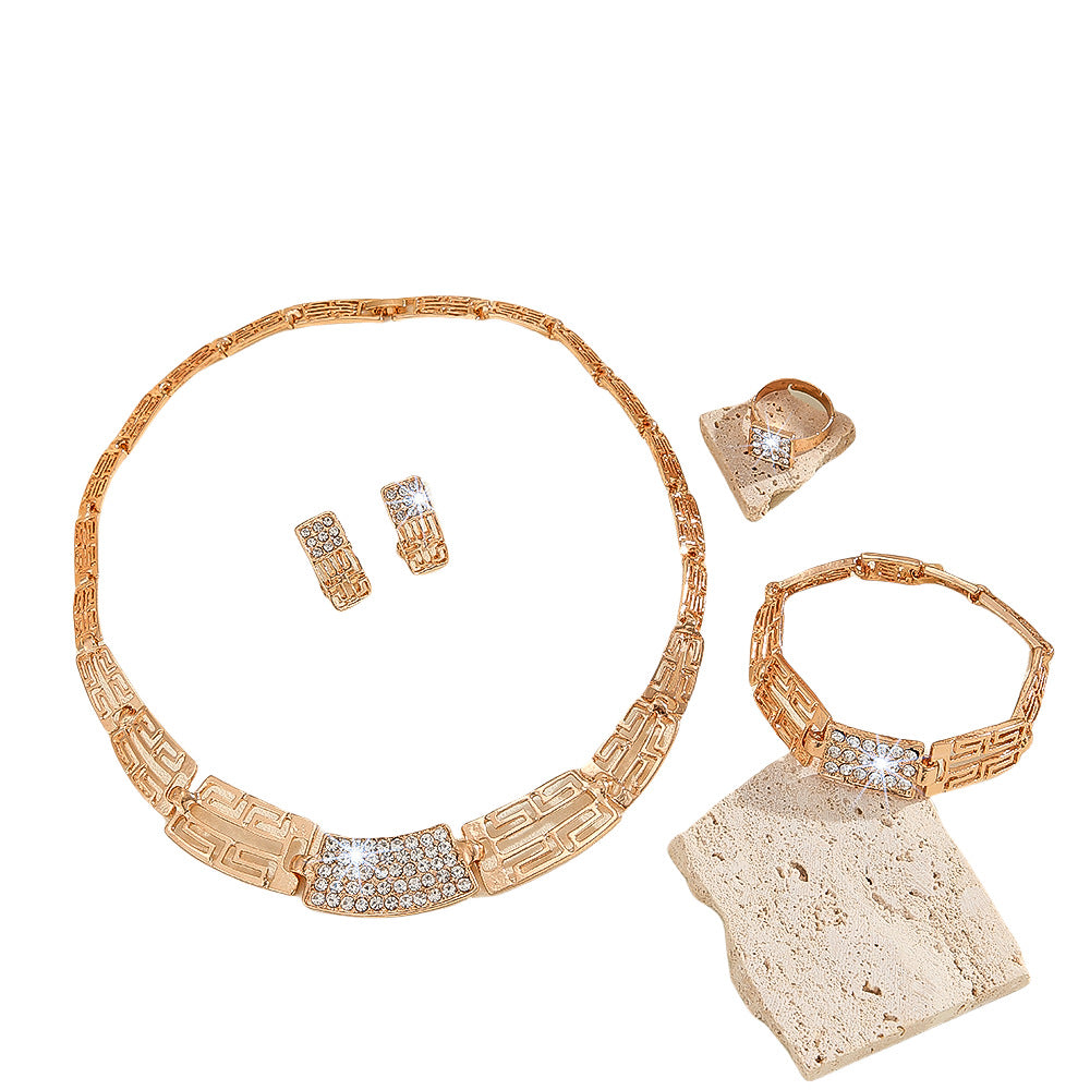 Parure Luxe Dorée ISLAB™ – Ensemble Bijoux Élégance Complète 4 Pièces