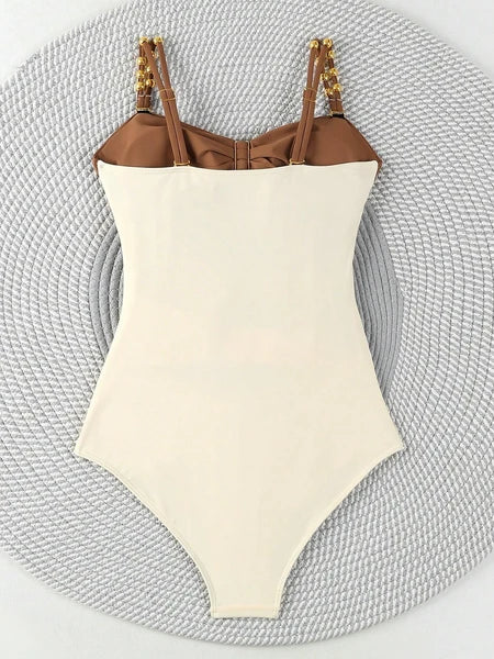 Maillot 1 Pièce Luxe ISLAB™ – Silhouette Sculptée & Détails Chic