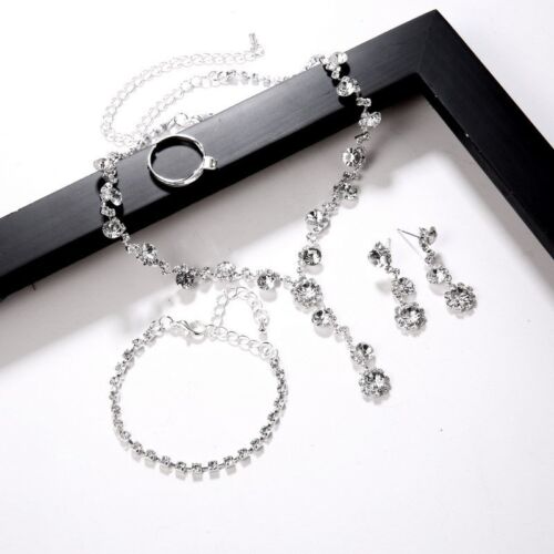 Parure Cristal Argent ISLAB™ – Collier, Bracelet, Bague & Boucles Luxe