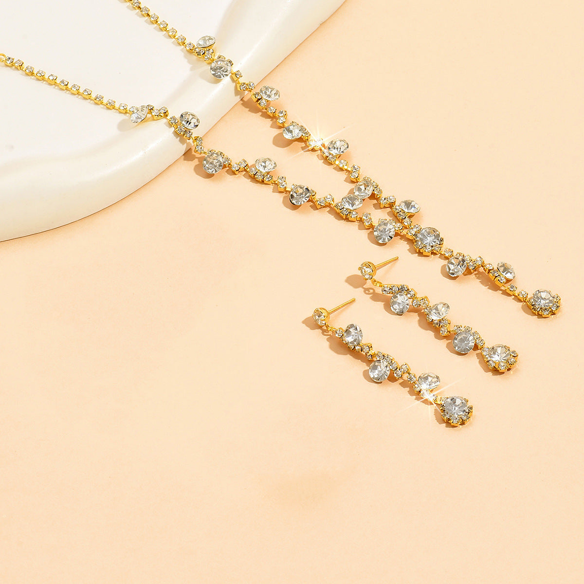 Parure Cristal Élégance ISLAB™ – Collier, Bracelet & Boucles Luxe Soirée