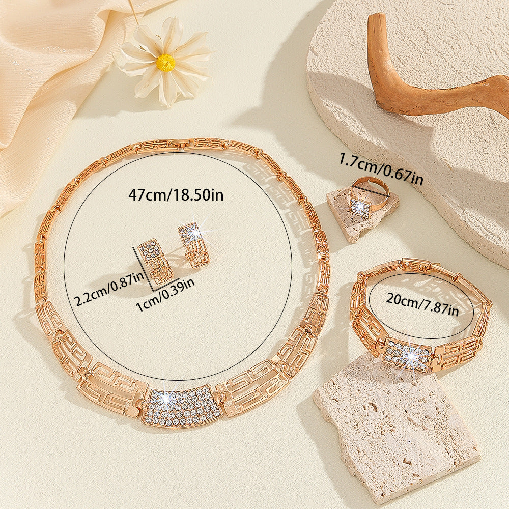 Parure Luxe Dorée ISLAB™ – Ensemble Bijoux Élégance Complète 4 Pièces