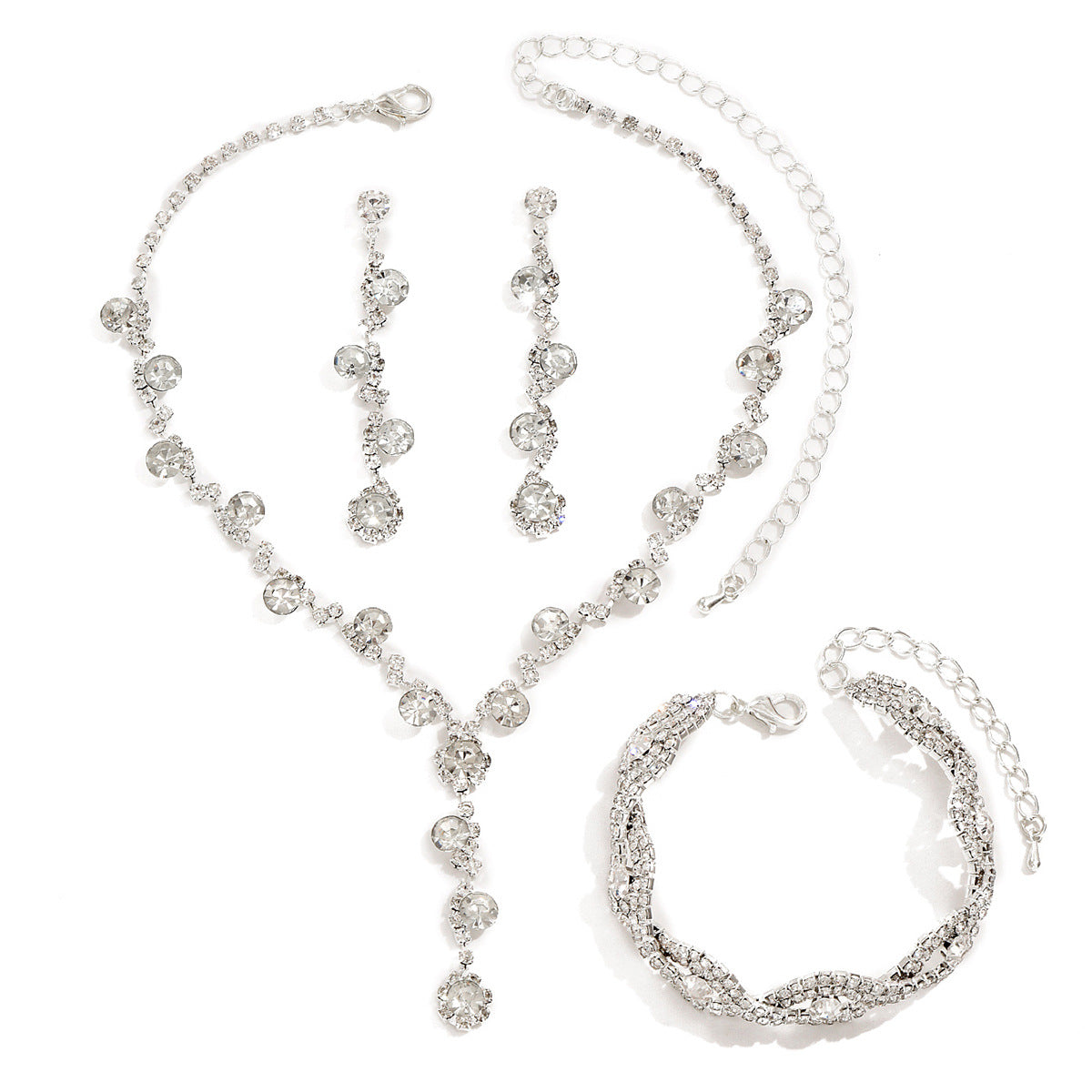 Parure Cristal Élégance ISLAB™ – Collier, Bracelet & Boucles Luxe Soirée