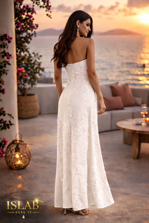 ISLAB™ Robe Longue Sexy Luxe – Coupe Moulante & Dentelle Élégante