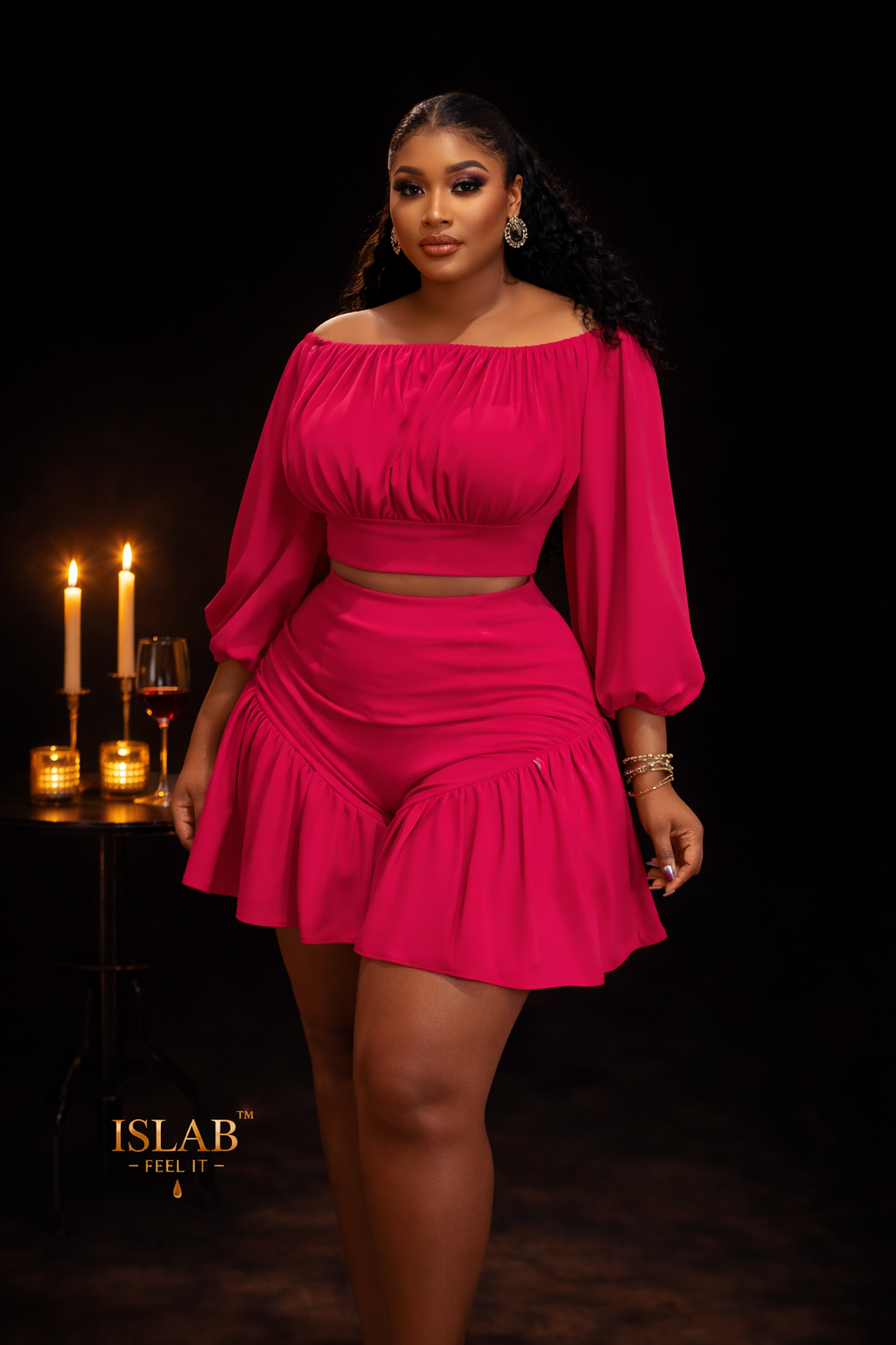 ISLAB™ Curve Set – Ensemble Sexy Sculptant Off-Shoulder (6 Couleurs, Fit Parfait)