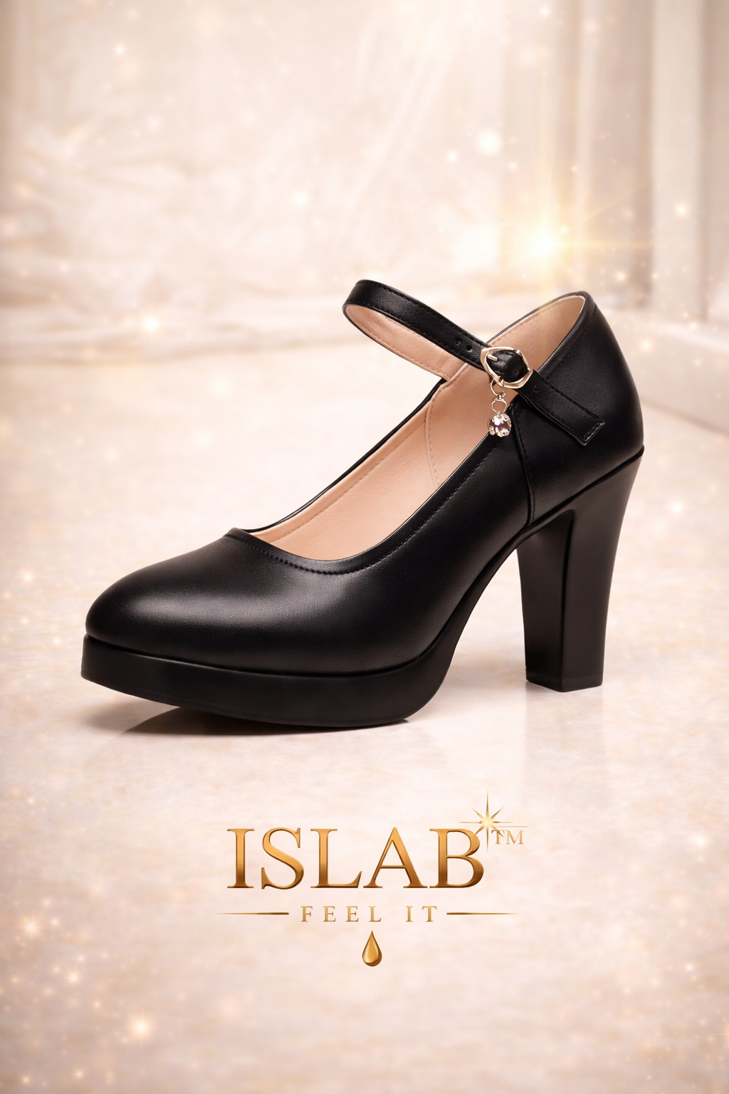 ISLAB™ Talons plateforme noirs – escarpins sexy élégants à bride – look luxe irrésistible