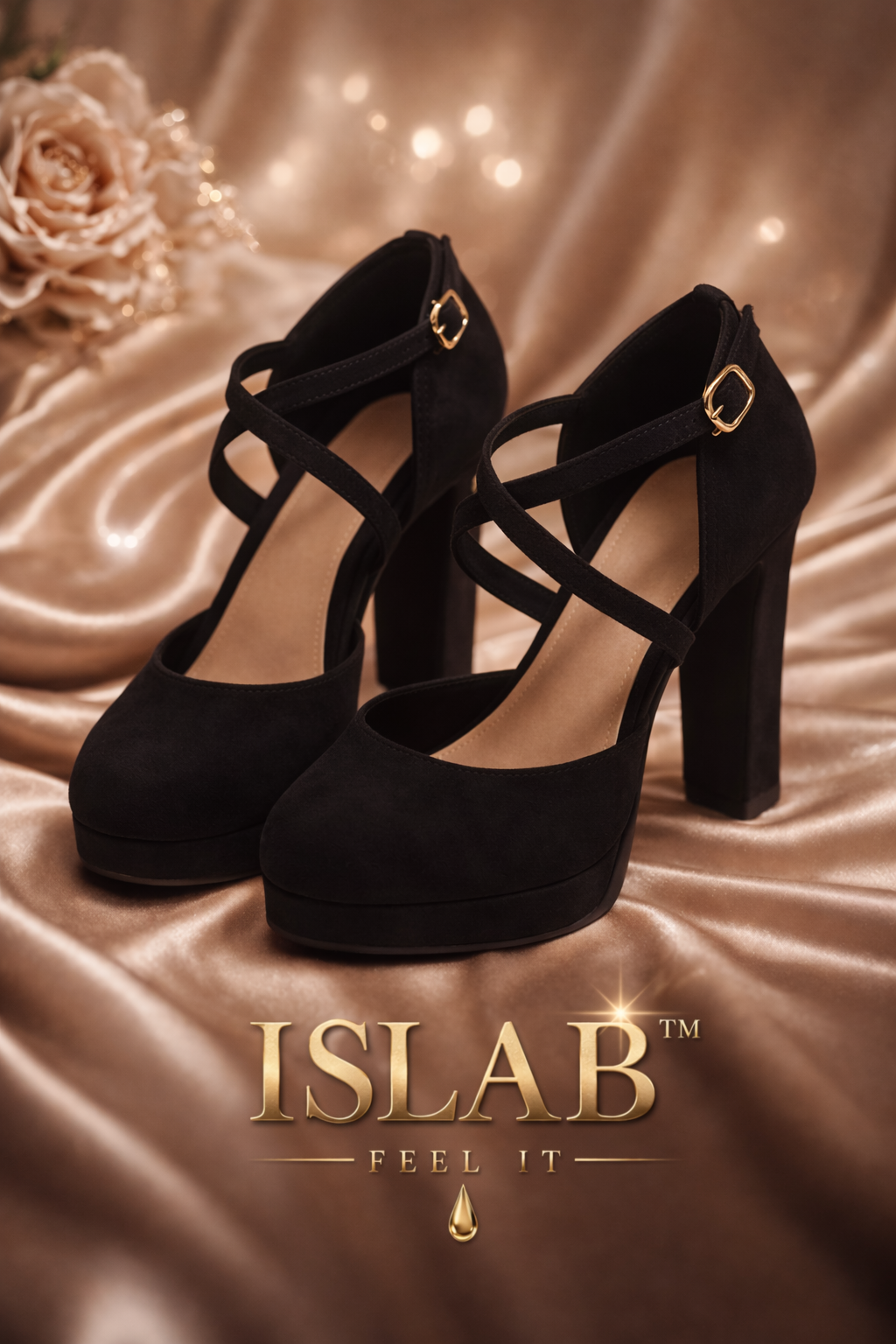 ISLAB™ Talons plateforme nude – escarpins élégants à bride croisée – style luxe femme