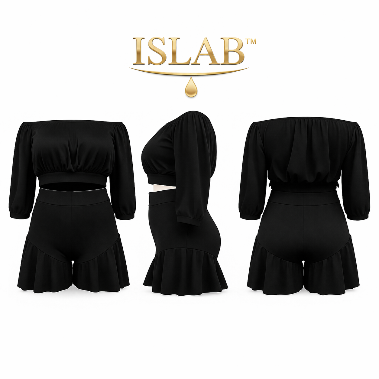 ISLAB™ Curve Set – Ensemble Sexy Sculptant Off-Shoulder (6 Couleurs, Fit Parfait)